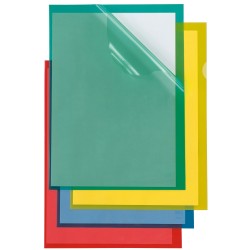 Cartellina a L - Poli 150 Color - PP - 21 x 29,7 cm - trasparente verde - buccia - Sei Rota - conf. 25 pezzi