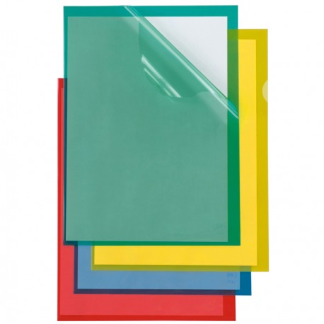 Cartellina a L - Poli 150 Color - PP - 21 x 29,7 cm - trasparente giallo - buccia - Sei Rota - conf. 25 pezzi