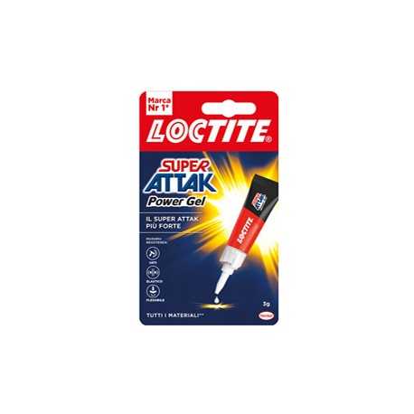 Colla Super Attak Power Gel - 3 gr - trasparente - Loctite