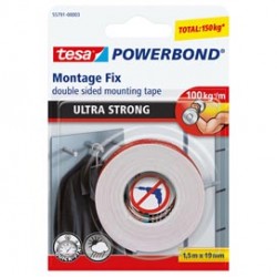 Nastro biadesivo Powerbond Ultra Strong - 1,9 cm x 1,5 m - bianco - Tesa