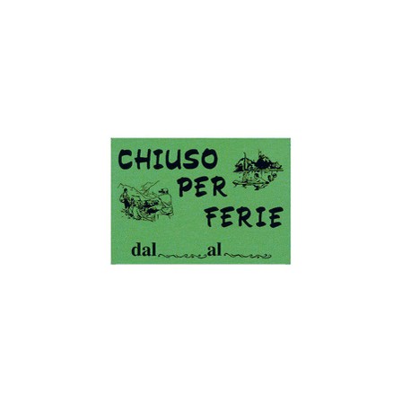 CARTELLO IN CARTONCINO 'CHIUSO PER FERIE' 16x23cm CWR 315/12