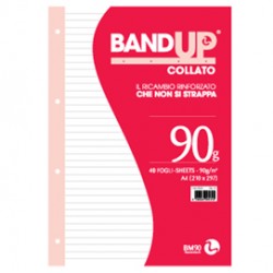 Blocco collato BandUp - fori rinforzati - A4 - 1 rigo - 40 fogli - 90gr - BM