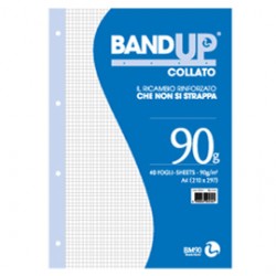 Blocco collato BandUp - A4 - 4mm - 40 fogli - 90gr - fori rinforzati - BM