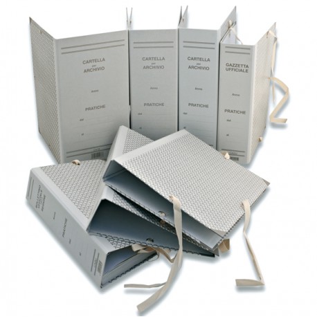 Faldone - legacci rivettati - 35 x 25 cm - dorso 18 cm - grigio - Euro-cart