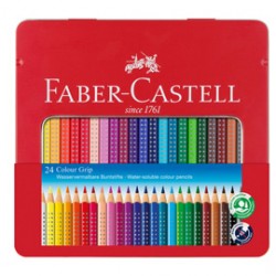 Matite colorate Colour Grip - acquerellabili - Faber Castell - astuccio in metallo 24 pezzi