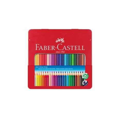 Matite colorate Colour Grip - acquerellabili - Faber Castell - astuccio in metallo 24 pezzi