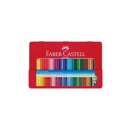 Matite colorate Colour Grip - acquerellabili - Faber Castell - astuccio in metallo 36 pezzi