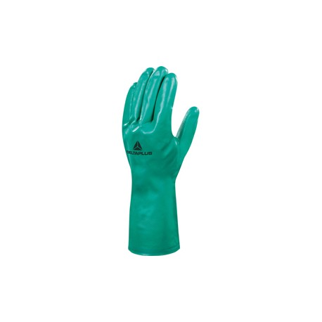 Guanti da lavoro industriale Nitrex VE801 - nitrile floccato cotone - taglia 09 - verde - Deltaplus