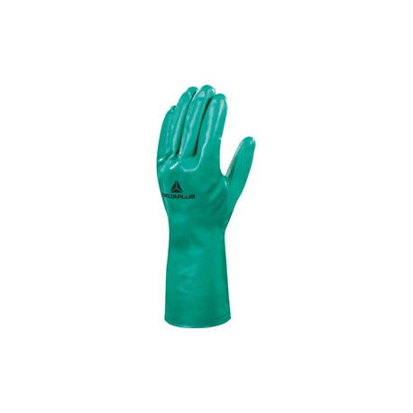 Guanti da lavoro industriale Nitrex VE801 - nitrile floccato cotone - taglia 10 - verde - Deltaplus