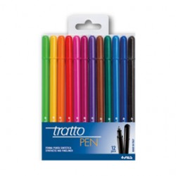 Pennarello fineliner Tratto Pen - tratto 0,5mm - colori assoriti - Tratto - busta 12 pennarelli