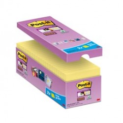 Blocco foglietti Post-it Super Sticky - 654-SSCY-VP16-EU - 76 x 76 mm - giallo Canary - 90 fogli - Post-it - conf. 16 bl