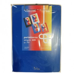 Portablocco con molla in metallo - copertina in PPL - A4 - blu - Iternet