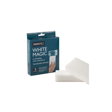 Spugna cancella macchie White Magic - 12 x 2,5 x 6 cm - Perfetto - conf. 2 pezzi