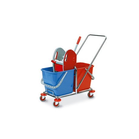 Carrello per pulizie Tucson - 50 L - 63 x 35 x 90 cm - rosso/blu - In Factory