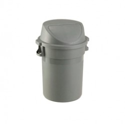 Bidone Maxipush - diametro 55,5 cm - altezza 78 cm - PPL - 80 L - grigio - Medial