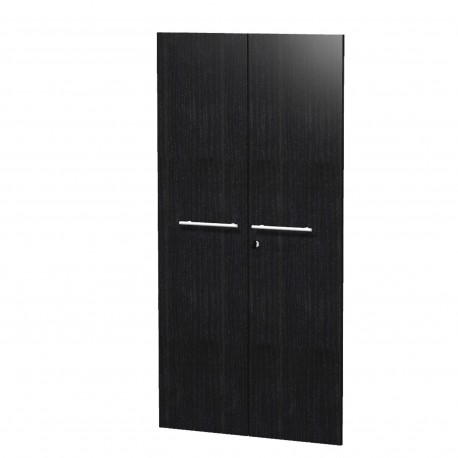 Coppia ante Prestige - per mobile medio/alto - con serratura - 80 x 153,8cm - spessore 18 mm - melaminico - nero venato 