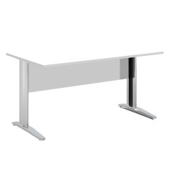 Scrivania lineare Easy - 160 x 80 x 72 cm - Bianco/grigio cromato