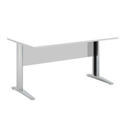 Scrivania lineare Easy - 140 x 80 x 72 cm - Bianco/grigio cromato