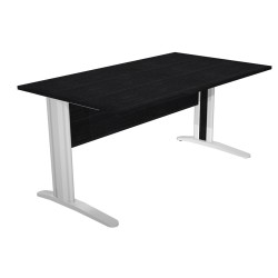 Scrivania lineare Easy - 140 x 80 x 72 cm - Nero venato/grigio cromato