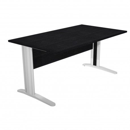 Scrivania lineare Easy - 140 x 80 x 72 cm - Nero venato/grigio cromato