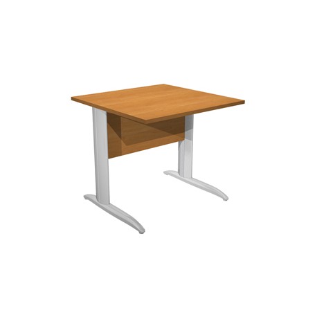 Scrivania lineare Easy - 80 x 80 x 72 cm - Noce chiaro/grigio cromato