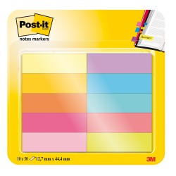 Segnapagina Post it® - 670-10AB-EU - in carta - 12,7 x 44 mm - 10 colori assortiti - Post it® - conf. 500 pezzi