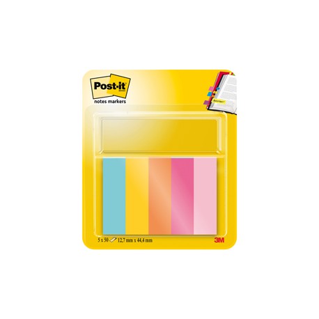 Segnapagina Post it® - 670-5JA-EU - in carta - 12,7 x 44 mm - 5 colori assortiti - Post it® - conf. 250 pezzi