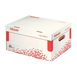 Scatola container Speedbox - Small - 25,2x35,5cm -  dorso 19,3 cm - bianco e rosso - Esselte