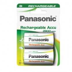 Pila torcia - D - LR20 - ricaricabili - Panasonic - blister 2 pezzi