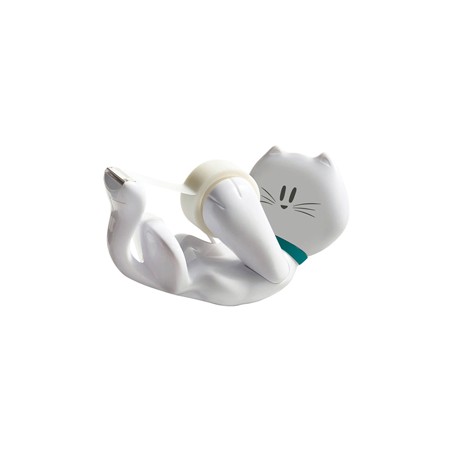 Dispenser Kitty - per nastri 33 m - 1 rotolo Scotch Magic 810 incluso - bianco - Scotch