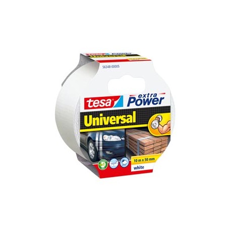 Nastro adesivo Extra Power Universal - 50 mm x 10 m - tela plastificata - bianco - Tesa