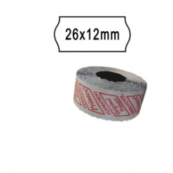 Rotolo da 1000 etichette a onda per Printex Smart 8/2612 - 26x12 mm - adesivo permanente - bianco - Printex - pack 10 ro