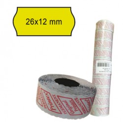 Rotolo da 1000 etichette a onda per Printex Smart 8/2612 - 26x12 mm - adesivo permanente - giallo - Printex - pack 10 ro