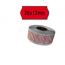 Rotolo da 1000 etichette a onda per Printex Smart 8/2612 - 26x12 mm - adesivo permanente - rosso - Printex - pack 10 rot