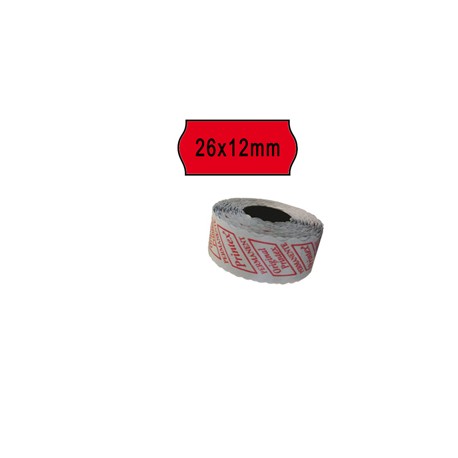 Rotolo da 1000 etichette a onda per Printex Smart 8/2612 - 26x12 mm - adesivo permanente - rosso - Printex - pack 10 rot