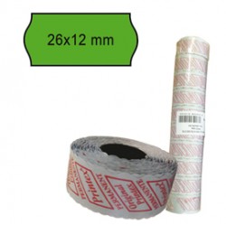 Rotolo da 1000 etichette a onda per Printex Smart 8/2612 - 26x12 mm - adesivo permanente - verde - Printex - pack 10 rot