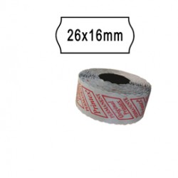 Rotolo da 1000 etichette a onda per Printex Smart 16/2616 e Z Maxi 6/2616 - 26x16 mm - adesivo permanente - bianco - Pri