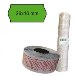 Rotolo da 1000 etichette a onda per Printex Smart 16/2616 e Z Maxi 6/2616 - 26x16 mm - adesivo permanente - verde - Prit