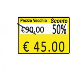 Rotolo da 600 etichette per Printex Z 17 - PREZZO VECCHIO…SCONTO… - 26x19 mm - adesivo permanente - giallo - Printex - p