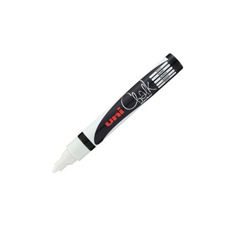 Marcatore a gesso liquido Uni Chalk Marker - punta tonda da 1,80 - 2,50 mm - bianco - Uni Mitsubishi