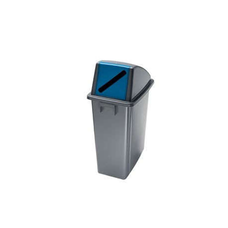 Contenitore Office 60 Lt - con feritoia per carta - 33x46x79 cm - grigio/blu - Medial