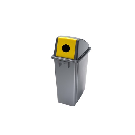 Contenitore Office 60 Lt - con foro per bottiglie - 33x46x79 cm - grigio/giallo - Medial