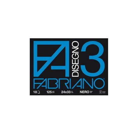 Album F3 - 24 x 33 cm - 10 fogli - 125 gr - nero - Fabriano