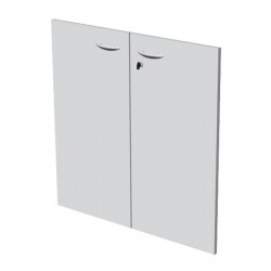 Coppia ante per libreria modulare - bassa - 76 cm - melaminico - con serratura - bianco - Artexport