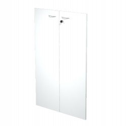 Coppia ante per libreria modulare - alta - 76 cm - melaminico - con serratura - bianco - Artexport