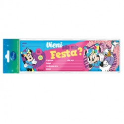 Blocchetto invito alla festa Minnie Disney - 24,8 x 7,5 cm - Rex Sadoch - conf. 10 inviti