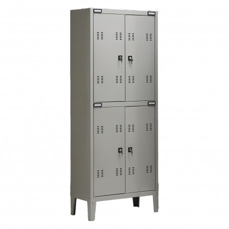 Armadio metallo - spogliatoio - 4 posti - 70x35x180 cm - grigio - Tecnical 2