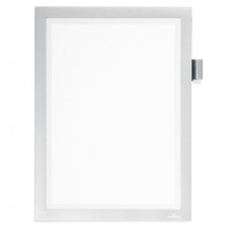 Cornice adesiva Duraframe Note - pannello magnetico - A4 (21 x 29,7 cm) - argento - Durable