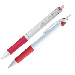 Penna a sfera a scatto Acroball Pure White - punta 1,0mm - rosso  - Pilot