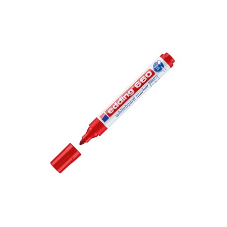 Marcatore per lavagne bianche 660 - punta conica - da 1,5 a 3 mm - rosso - Edding